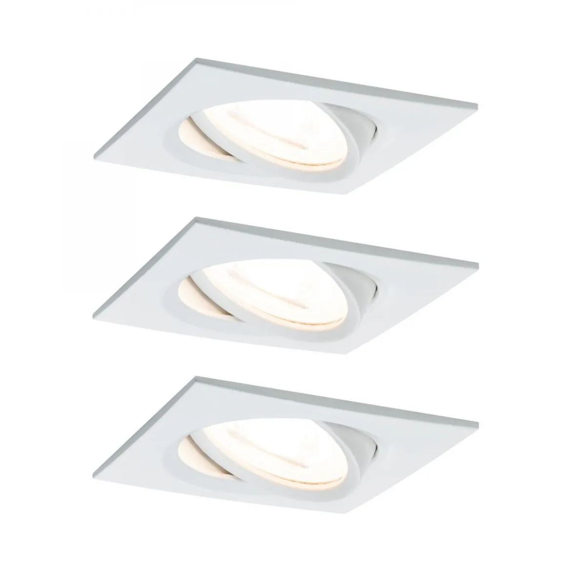 Paulmann No. 93454 Einbauleuchte LED Coin Nova 3er-Set eckig 6W Weiß matt schwenkbar