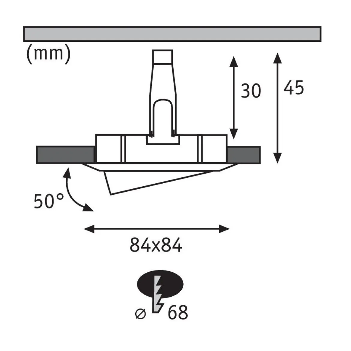 Paulmann No. 93456 Einbauleuchte LED Coin Nova 3er-Set eckig 6W Alu gedreht schwenkbar