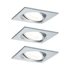 Paulmann No. 93456 Einbauleuchte LED Coin Nova 3er-Set eckig 6W Alu gedreht schwenkbar