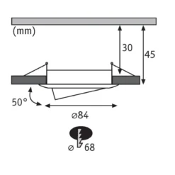 Paulmann No. 93486 Einbauleuchte LED Coin Nova rund 6W Alu gedreht 3-Stufen dimmbar