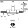 Paulmann No. 93664 Einbauleuchte LED Nova IP65 eckig max. 35W Weiß, Chrom 1er-Set schwenkbar
