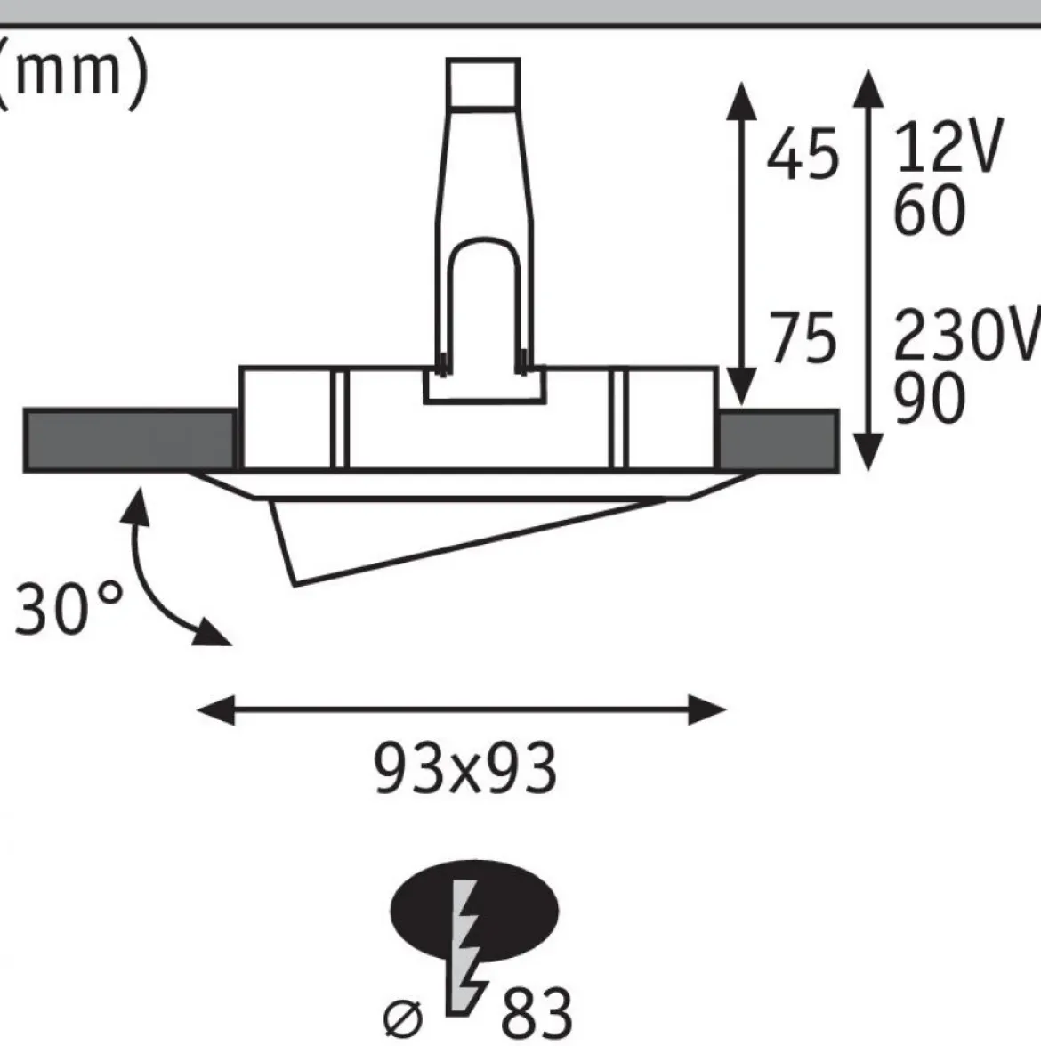 Paulmann No. 93664 Einbauleuchte LED Nova IP65 eckig max. 35W Weiß, Chrom 1er-Set schwenkbar