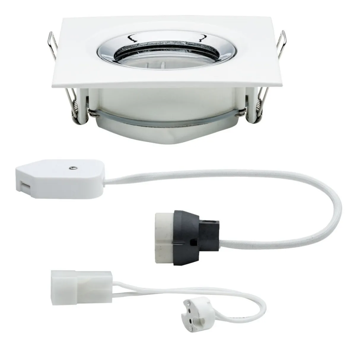 Paulmann No. 93664 Einbauleuchte LED Nova IP65 eckig max. 35W Weiß, Chrom 1er-Set schwenkbar
