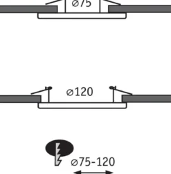 Paulmann No. 92498 Einbauleuchten-Einbauadapter Eisen gebürstet 75-120 mm