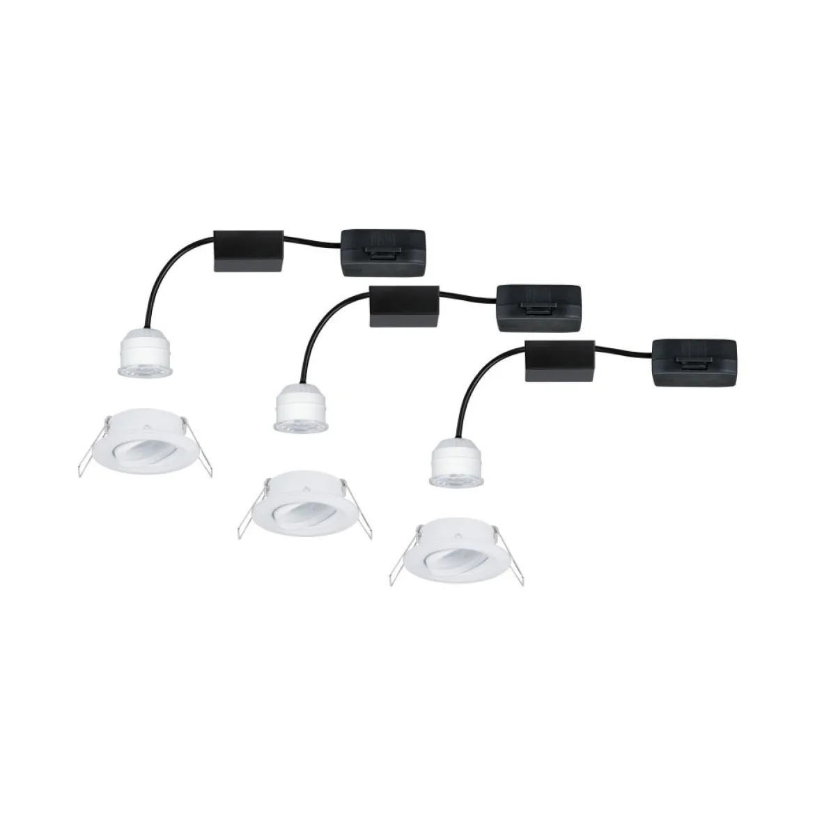 Paulmann No. 92971 Einbauleuchte Nova mini Plus EasyDim schwenkbar 3x4,2W 2.700K Weiß