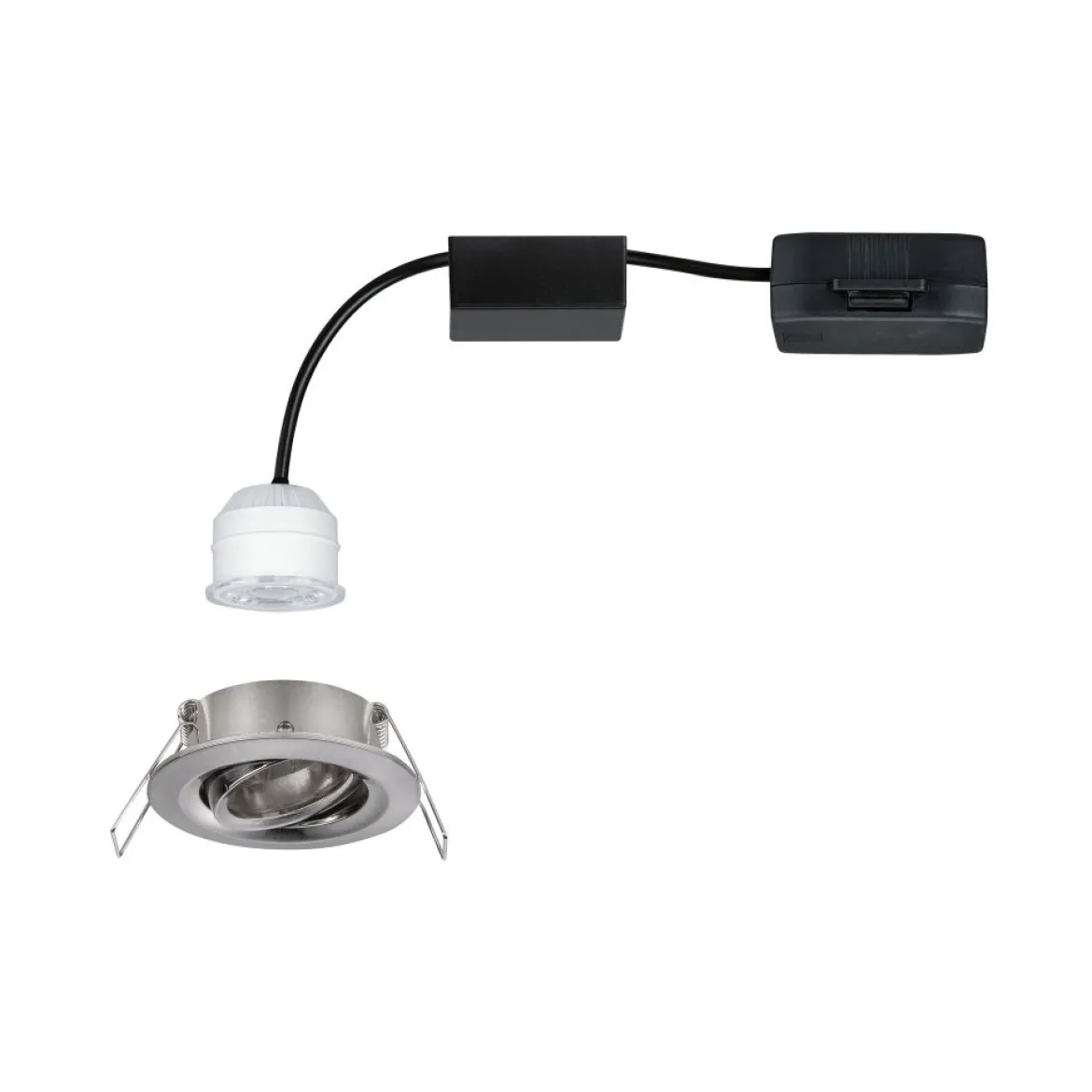 Paulmann No. 92972 Einbauleuchte Nova mini Plus EasyDim schwenkbar 4,2W 2.700K Eisen gebürstet