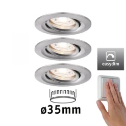 Paulmann No. 92973 Einbauleuchte Nova mini Plus EasyDim schwenkbar 3x4,2W 2.700K Eisen
