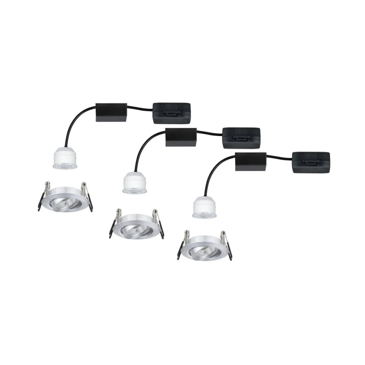 Paulmann No. 92975 Einbauleuchte Nova mini Plus EasyDim schwenkbar 3x4,2W 2.700K Alu