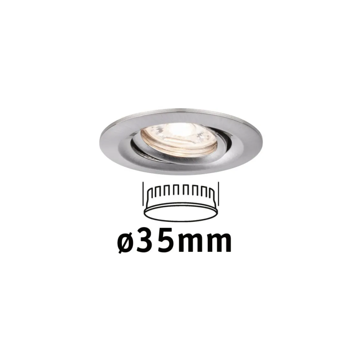 Paulmann No. 94294 Einbauleuchte Nova mini schwenkbar 4W 2.700K Eisen gebürstet 230V