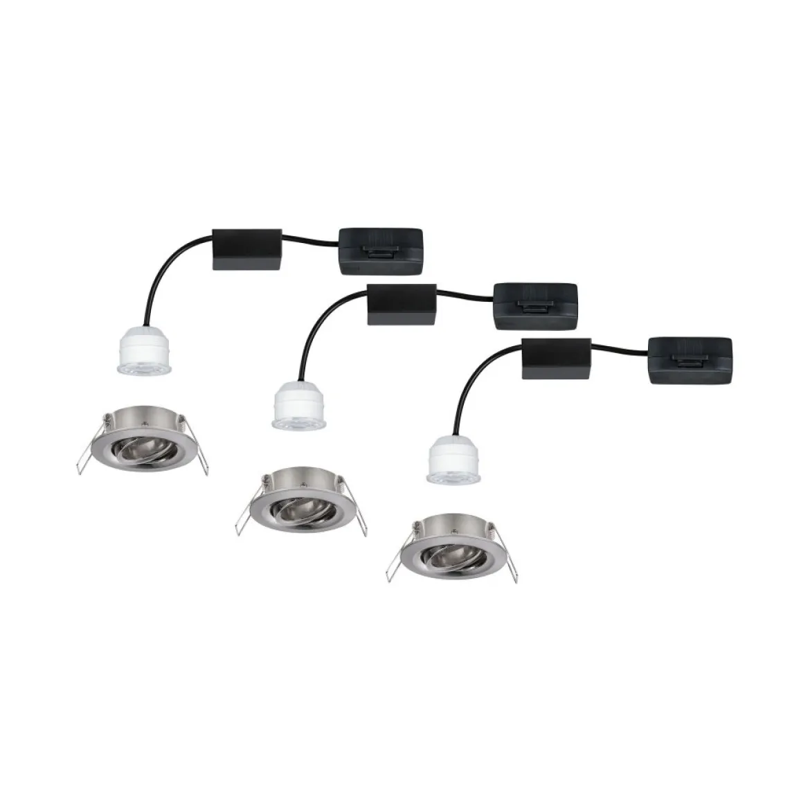 Paulmann No. 94295 Einbauleuchte Nova mini schwenkbar 3x4W 2.700K Eisen gebürstet 230V