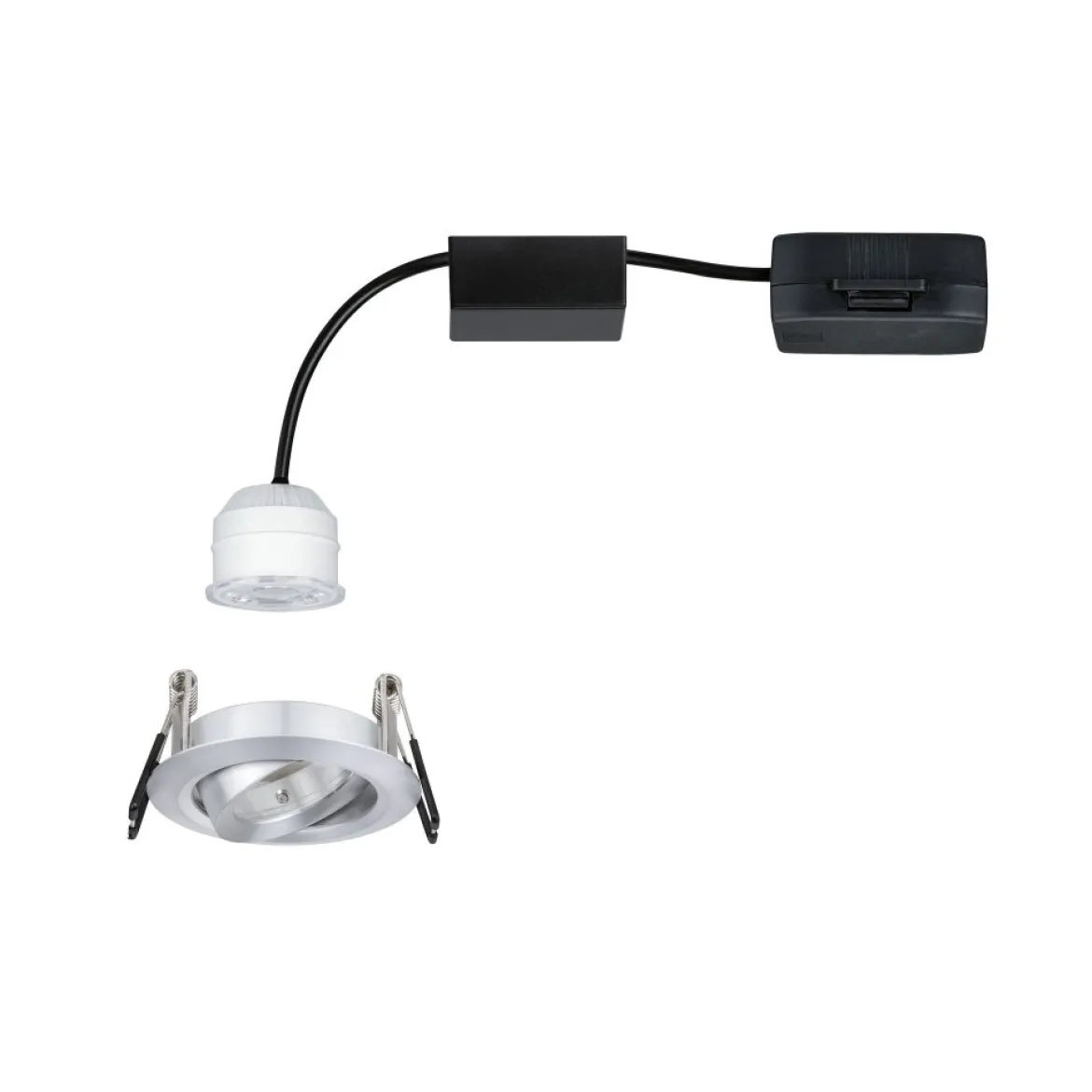 Paulmann No. 94296 Einbauleuchte Nova mini schwenkbar 4W 2.700K Alu gedreht 230V
