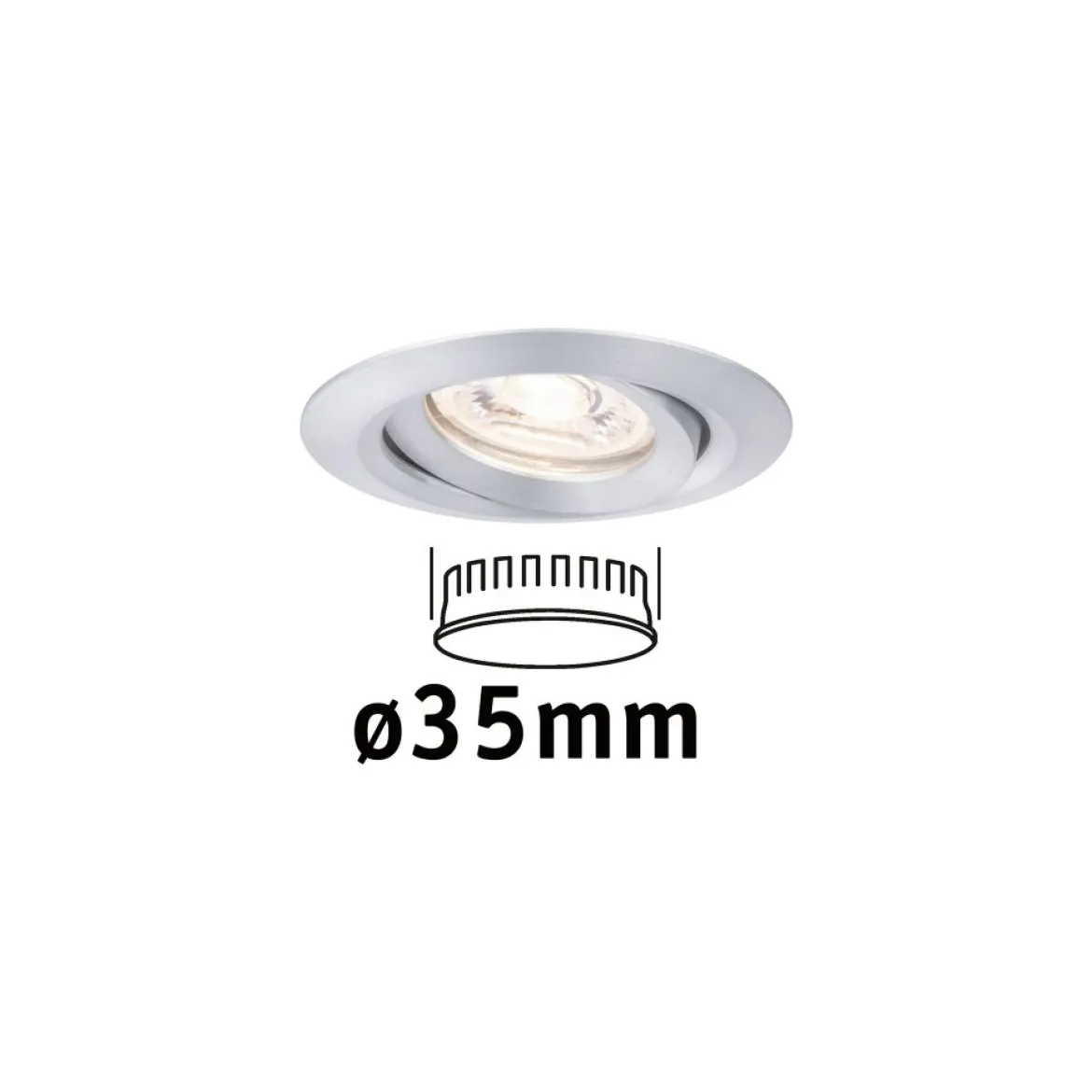 Paulmann No. 94296 Einbauleuchte Nova mini schwenkbar 4W 2.700K Alu gedreht 230V