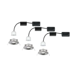 Paulmann No. 94301 Einbauleuchte Nova mini starr IP44 3x4W 2.700K Eisen gebürstet 230V