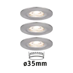 Paulmann No. 94301 Einbauleuchte Nova mini starr IP44 3x4W 2.700K Eisen gebürstet 230V