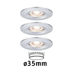 Paulmann No. 94303 Einbauleuchte Nova mini starr IP44 3x4W 2.700K Chrom 230V