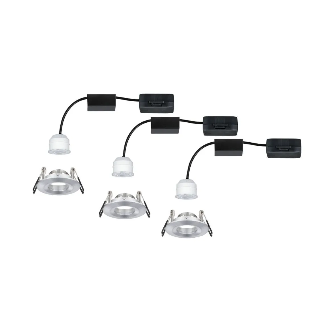 Paulmann No. 94305 Einbauleuchte Nova mini starr IP44 3x4W 2.700K Alu gedreht 230V