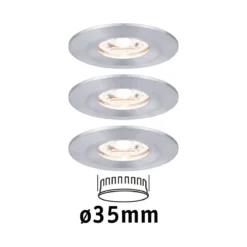 Paulmann No. 94305 Einbauleuchte Nova mini starr IP44 3x4W 2.700K Alu gedreht 230V