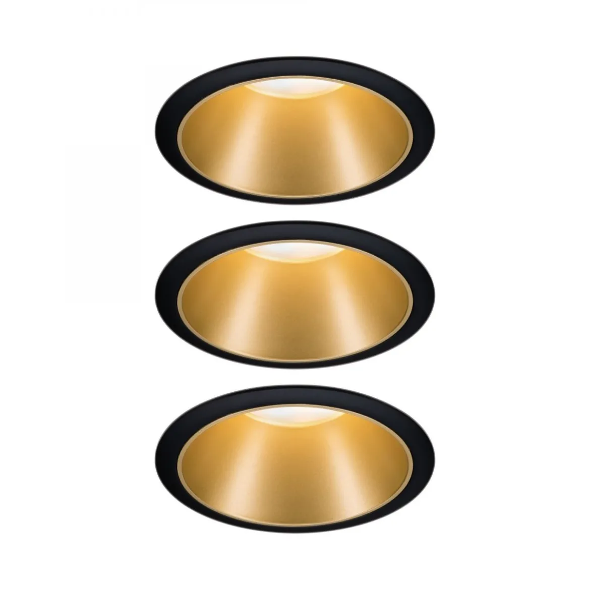 Paulmann No. 93404 Einbauleuchten Set LED Cole Gold Schwarz 3-Step dimmbar 2700K