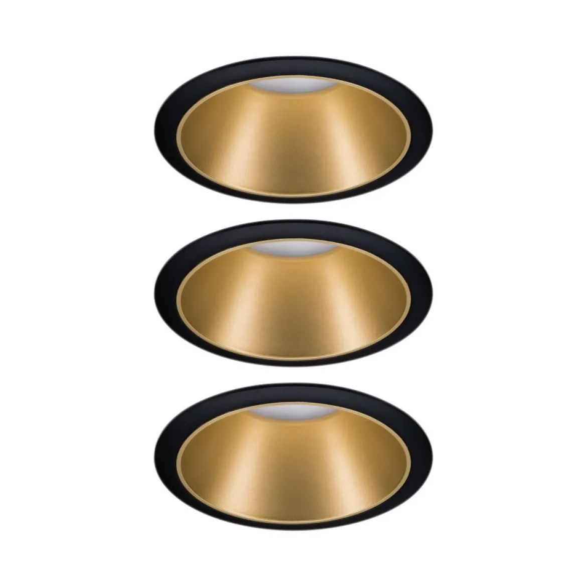 Paulmann No. 93404 Einbauleuchten Set LED Cole Gold Schwarz 3-Step dimmbar 2700K