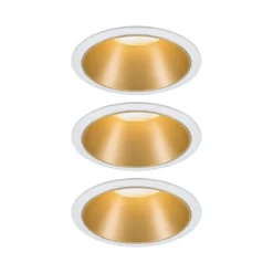 Paulmann No. 93406 Einbauleuchten Set LED Cole Weiß Gold 3-Step dimmbar 2700K