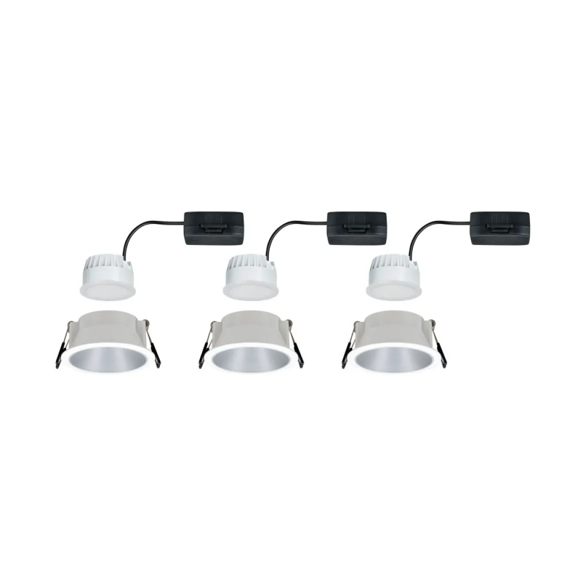 Paulmann No. 93410 Einbauleuchten Set LED Cole Weiß Silber 3-Step dimmbar 2700K