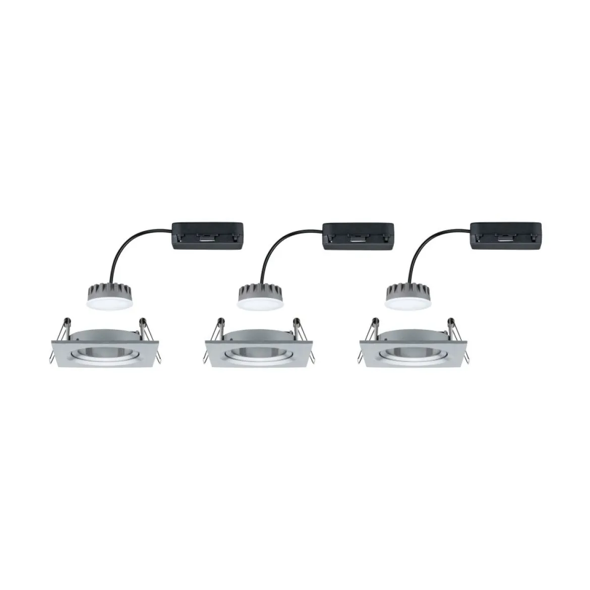 Paulmann No. 93680 Einbauleuchten Set LED Nova Plus 3x6W Alu dimmbar