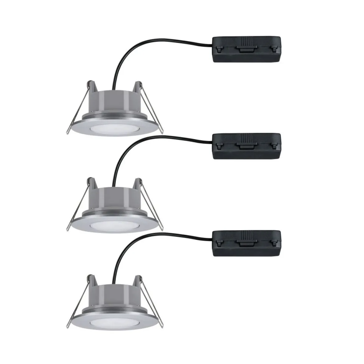 Paulmann No. 99933 Einbauleuchten Set LED Calla rund 3er-Set Chrom matt schwenkbar dimmbar