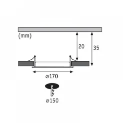 Paulmann No. 92062 Einbaupanel LED rund 12W 2700K Weiß IP44 spritzwassergeschützt