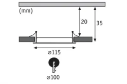 Paulmann No. 92070 Einbaupanel LED rund 6W 4000K Chrom matt IP44 spritzwassergeschützt