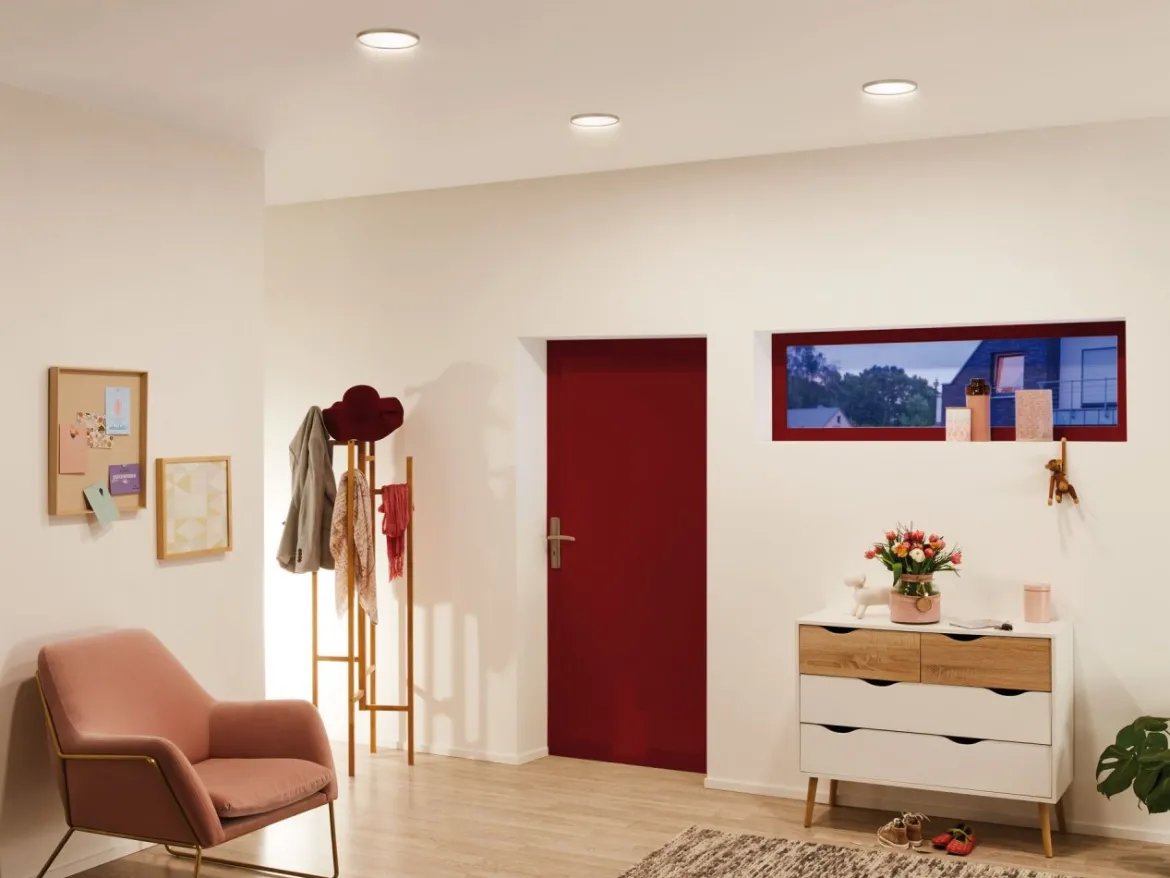 Paulmann No. 92074 Einbaupanel LED rund 12W 2700K Chrom matt IP44 spritzwassergeschützt