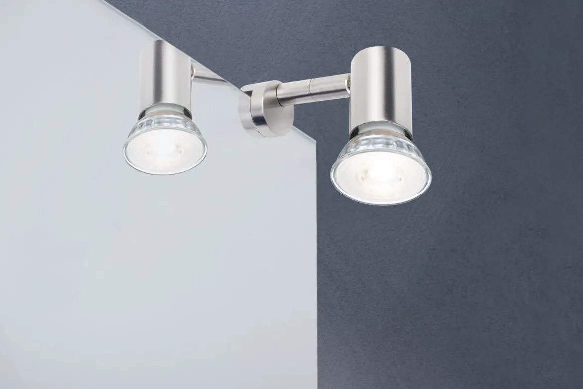 Paulmann No. 99905 Galeria Spiegelleuchte LED Simplo Eisen gebürstet inkl. Leuchtmittel 1x5,3W GU10