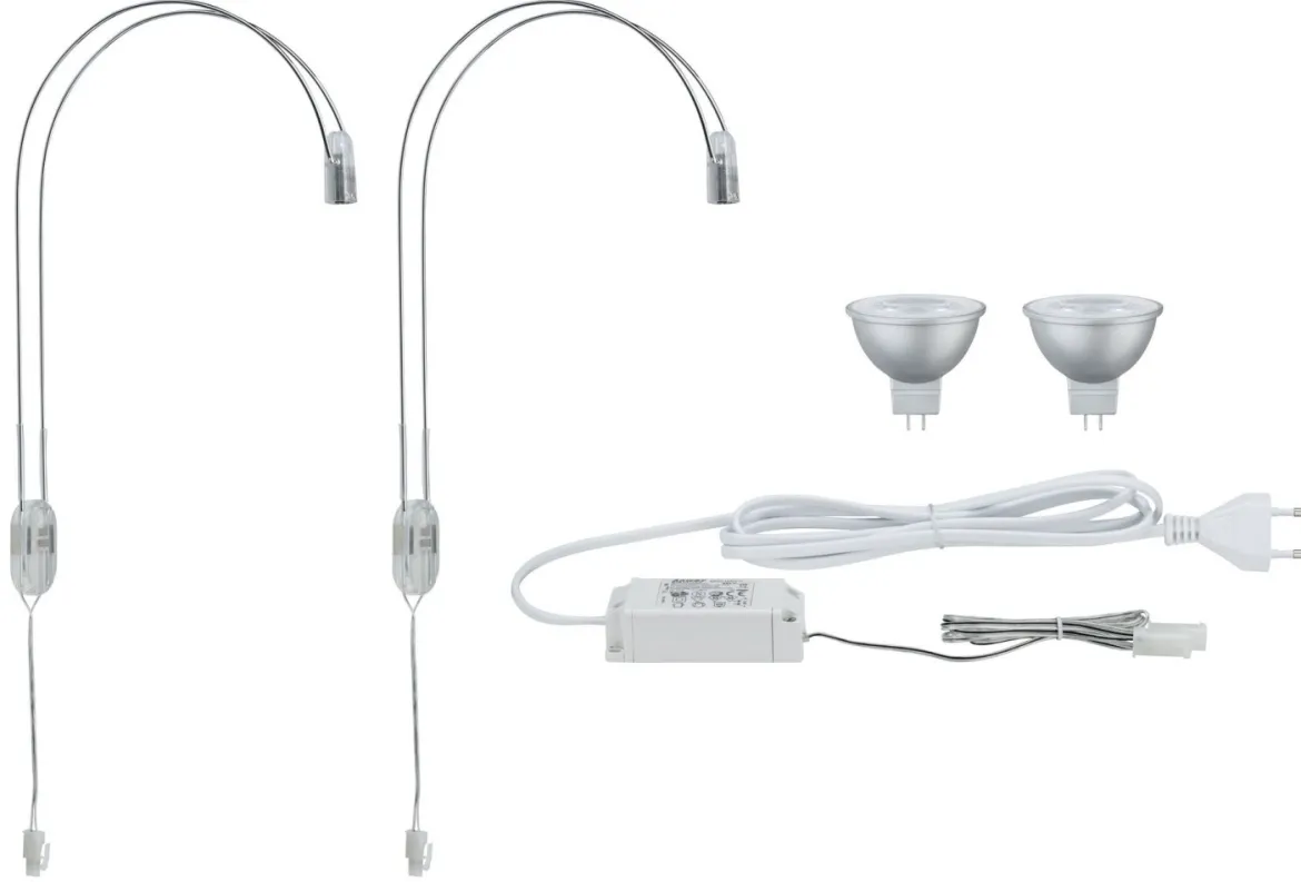 Paulmann No. 99908 Galeria Spiegelleuchte LED II Chrom inkl. Leuchtmittel 2x4W GU5,3
