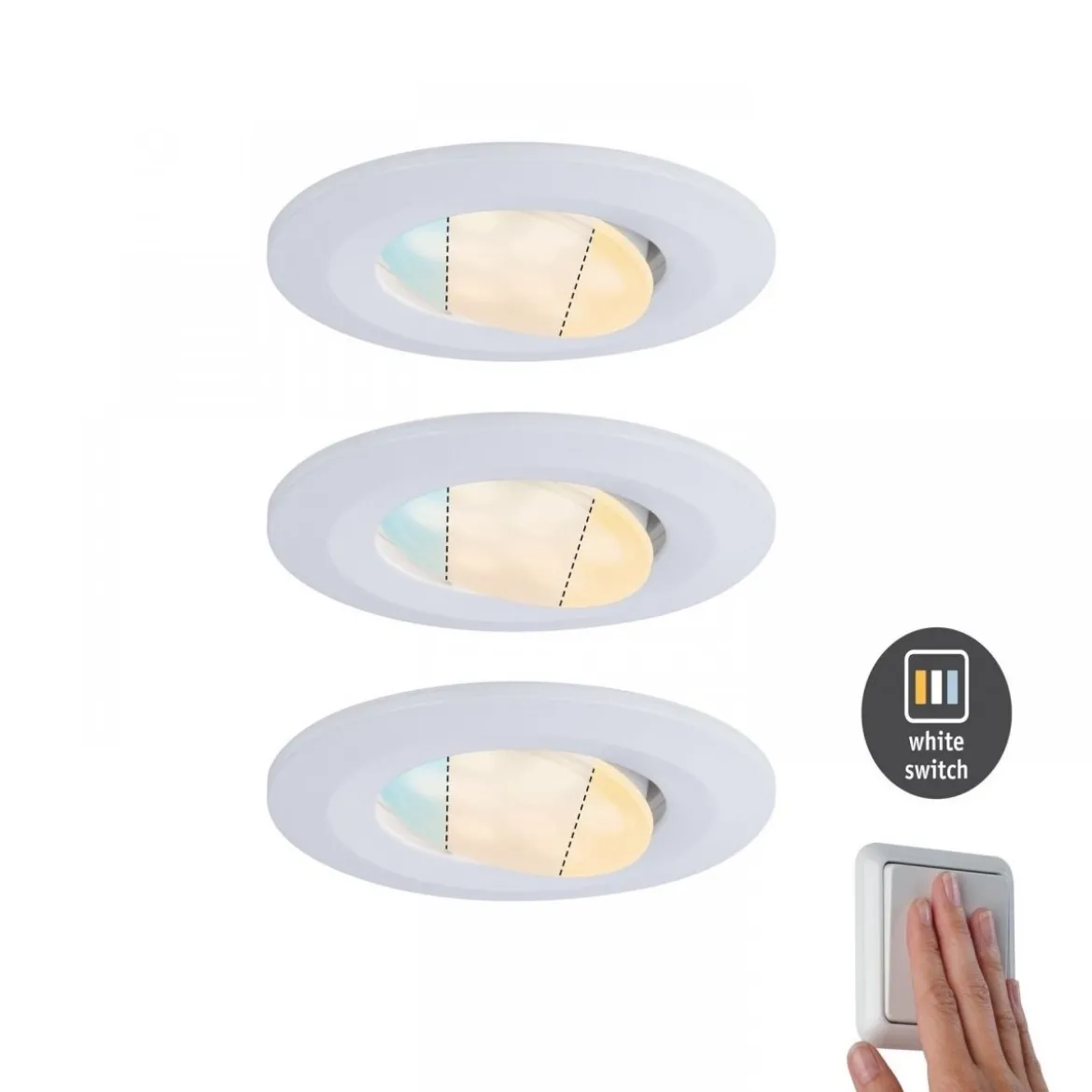 Paulmann No. 92999 HomeSpa Einbauleuchte LED Calla IP65 3er-Set WhiteSwitch