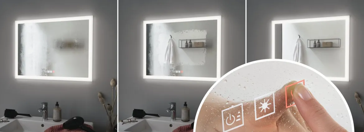 Paulmann No. 93013 HomeSpa LED Leuchtspiegel Mirra eckig IP44 22W WhiteSwitch