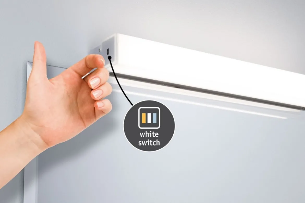Paulmann No. 78949 HomeSpa LED Spiegelleuchte Luno IP44 Alu 8W WhiteSwitch 2700K