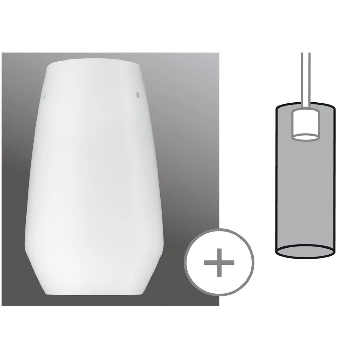 Paulmann No. 95354 Lampenschirm URail 2Easy Glas Vento Opal Glas