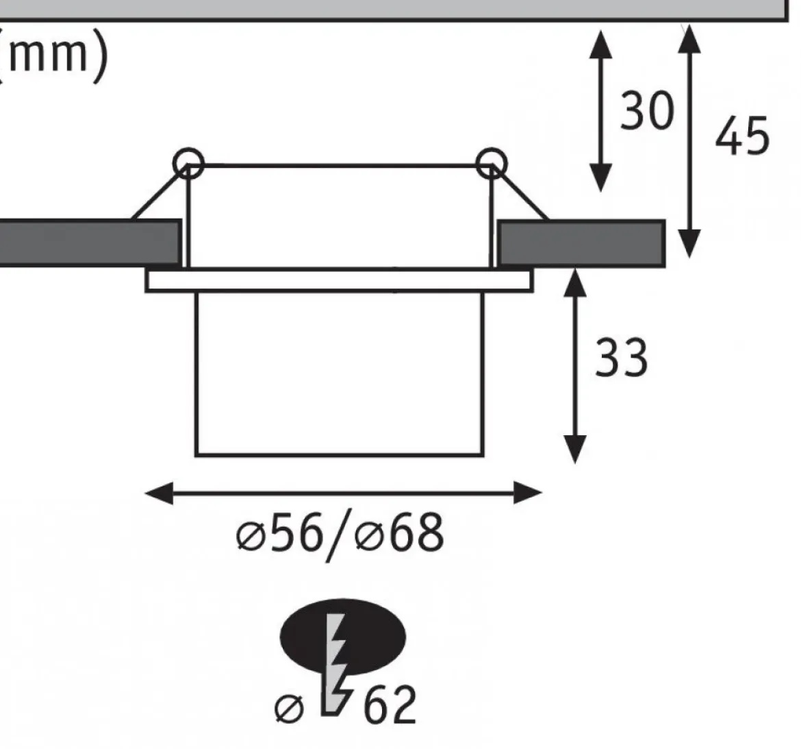 Paulmann No. 93376 LED Einbauleuchte Gil 6W IP44 2700K Weiß Schwarz 3-Stufen dimmbar