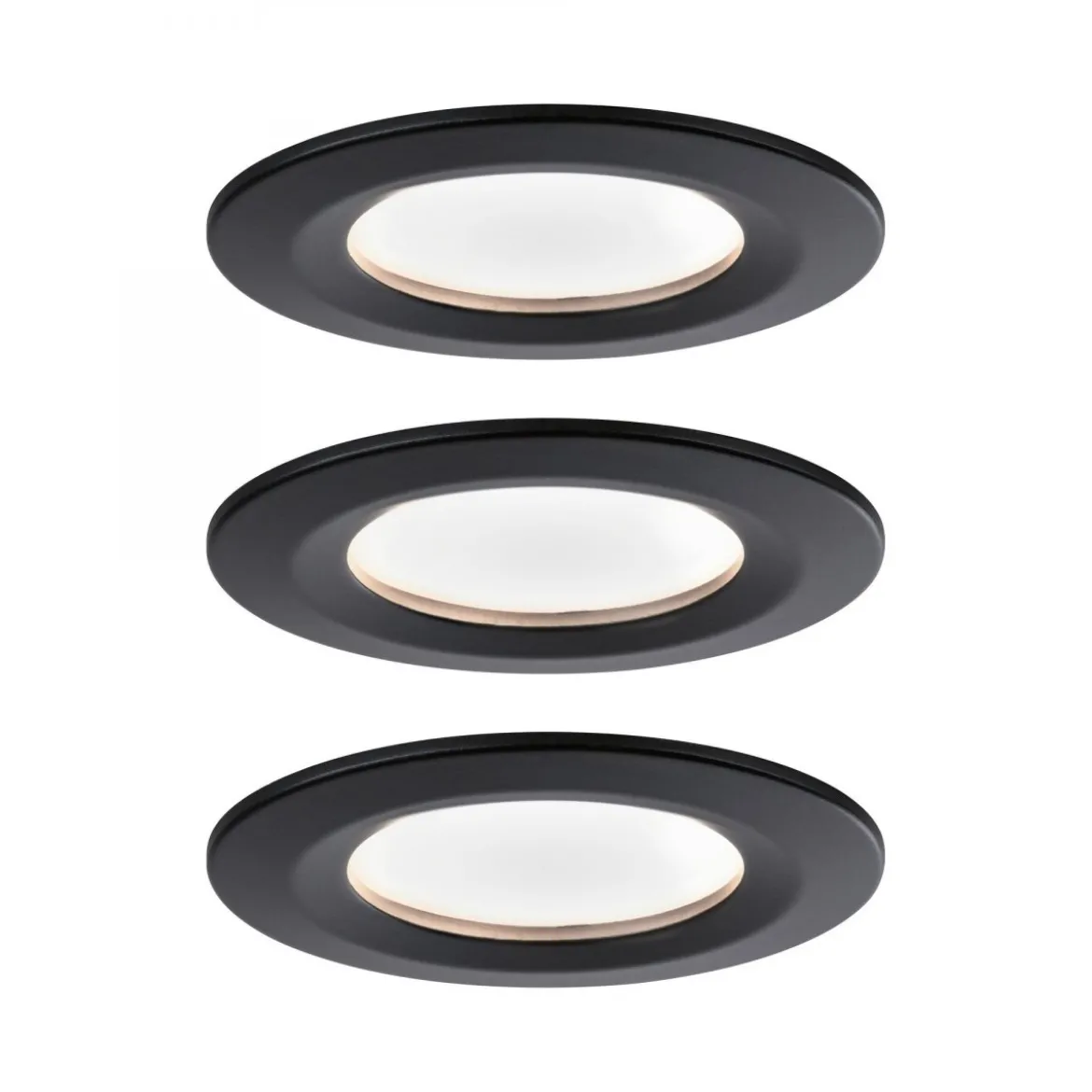 Paulmann No. 94473 LED Einbauleuchte Nova rund 3x6,5W schwarz IP44