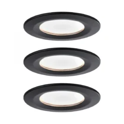Paulmann No. 94474 LED Einbauleuchte Nova rund 3x6,5W schwarz 3-Stufen dimmbar IP44