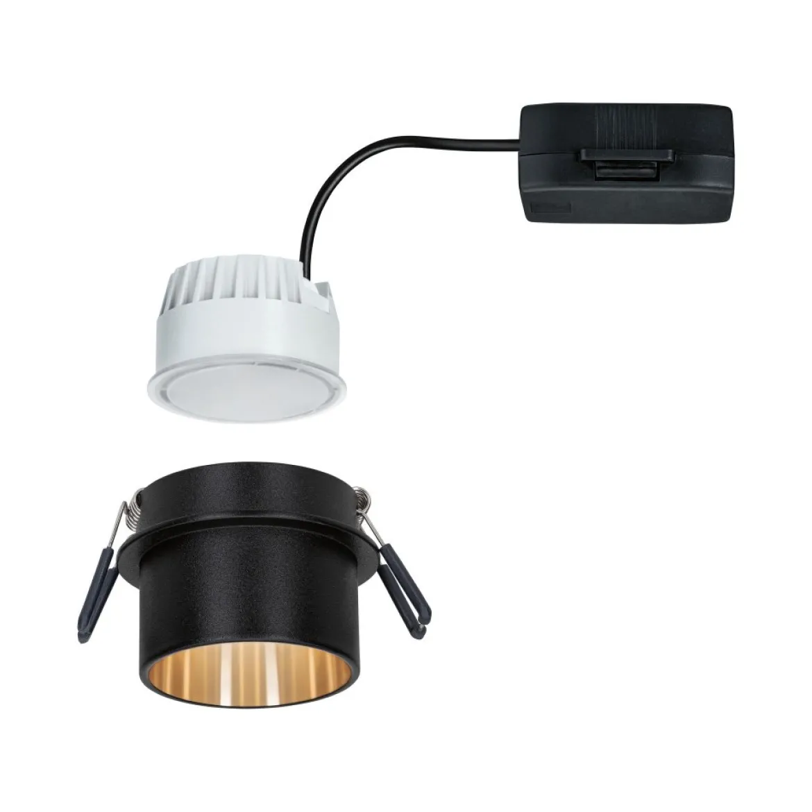 Paulmann No. 93378 LED Einbauleuchte Gil 6W IP44 2700K Schwarz Gold 3-Stufen dimmbar