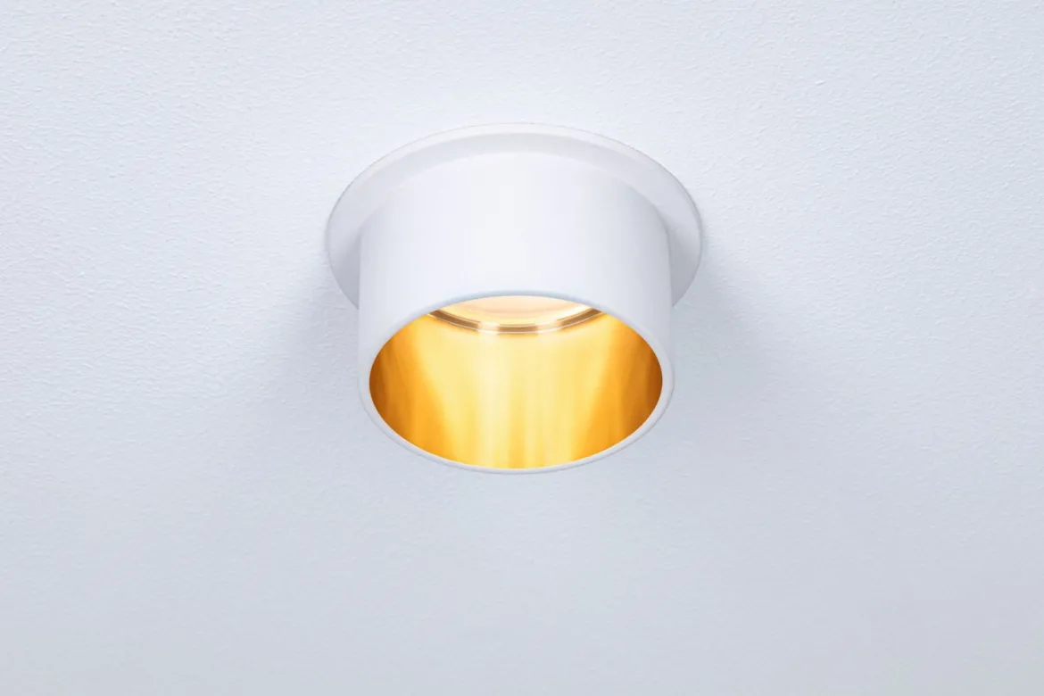 Paulmann No. 93380 LED Einbauleuchte Gil 6W IP44 2700K Weiß Gold 3-Stufen dimmbar