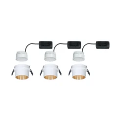 Paulmann No. 93381 LED Einbauleuchten Set Gil 6W IP44 2700K Weiß Gold 3-Stufen dimmbar