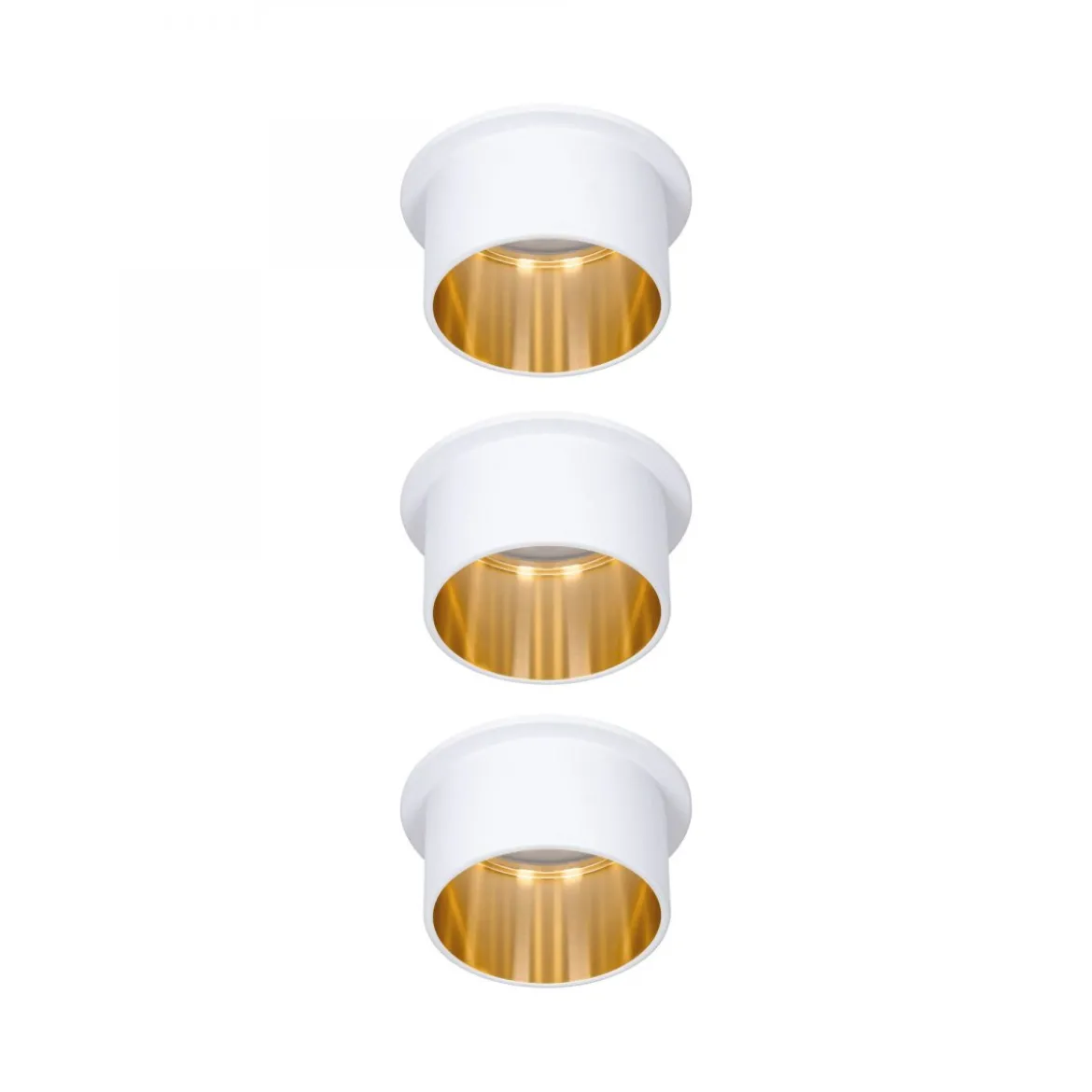 Paulmann No. 93381 LED Einbauleuchten Set Gil 6W IP44 2700K Weiß Gold 3-Stufen dimmbar