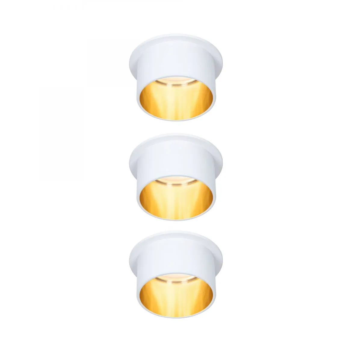 Paulmann No. 93381 LED Einbauleuchten Set Gil 6W IP44 2700K Weiß Gold 3-Stufen dimmbar