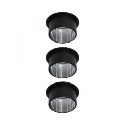 Paulmann No. 93383 LED Einbauleuchten Set Gil 6W IP44 2700K Schwarz Eisen gebürstet 3-Step dimmbar