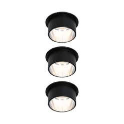 Paulmann No. 93383 LED Einbauleuchten Set Gil 6W IP44 2700K Schwarz Eisen gebürstet 3-Step dimmbar
