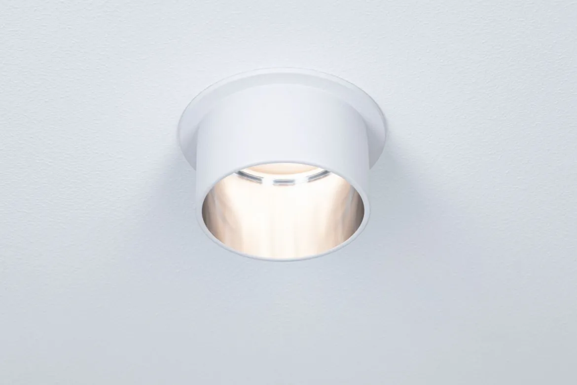 Paulmann No. 93385 LED Einbauleuchten Set Gil 6W IP44 2700K Weiß Eisen gebürstet 3-Step dimmbar