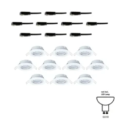 Paulmann No. 93400 LED Einbauleuchte Base rund 10x10W GU10 Weiß