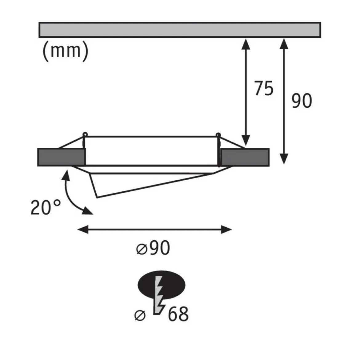 Paulmann No. 93411 LED Einbauleuchte Base schwenkbar 1 x 5W Weiß