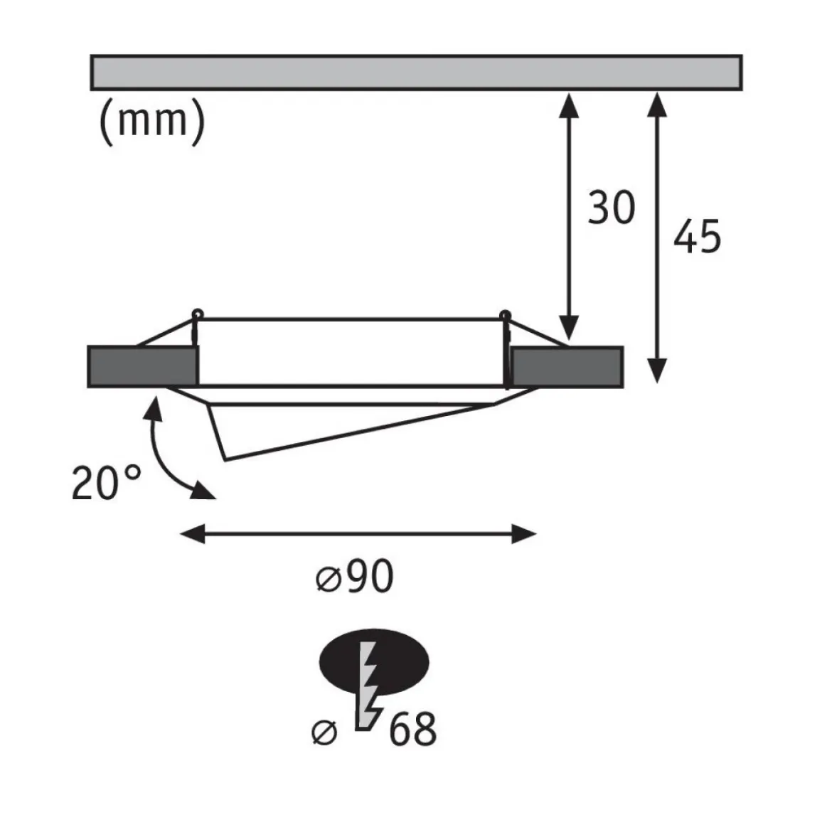 Paulmann No. 93413 LED Einbauleuchte Base schwenkbar 1 x 5W Weiß